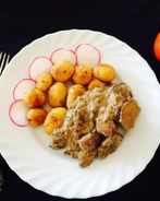 Печень в сметанном соусе с эстрагоном