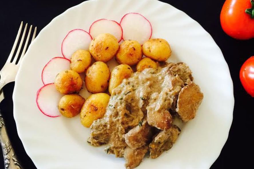 Рецепт печени в сметанном соусе с эстрагоном