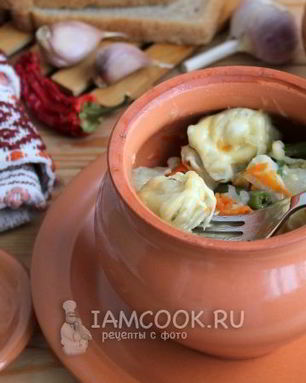 Пельмени в горшочках в духовке
