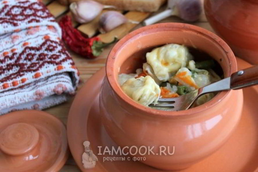 Рецепт пельменей в горшочках в духовке