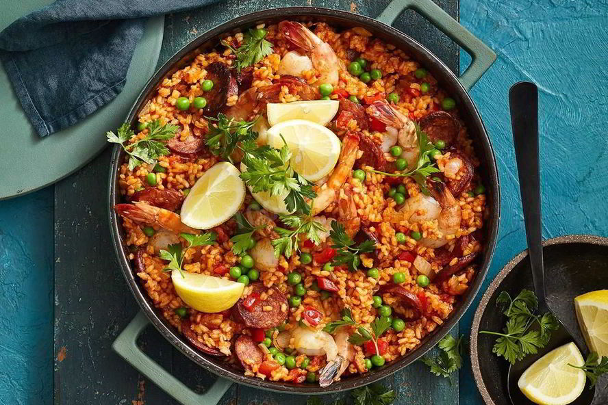 Рецепт паэльи с креветками