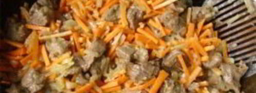 плов из баранины в казане. Шаг 7