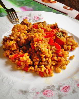 Плов из булгура с индейкой