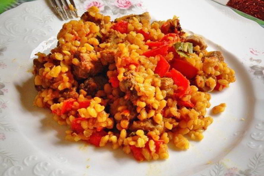 Рецепт плова из булгура с индейкой