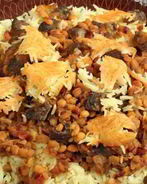 Плов с бараниной и айвой