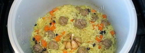 плов с фрикадельками в мультиварке. Шаг 6