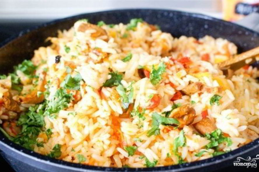 Рецепт плова с лисичками