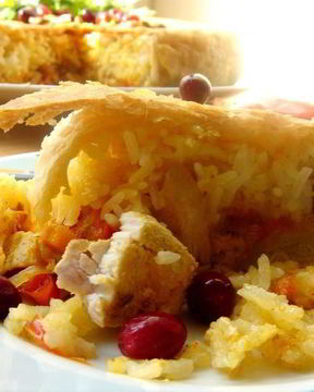 Плов в слоеном тесте