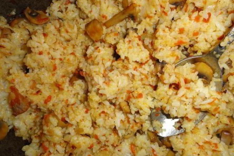 Рецепт вегетарианского постного плова с грибами