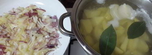 постные картофельные клецки с луком, грибами и сельдереем. Шаг 2