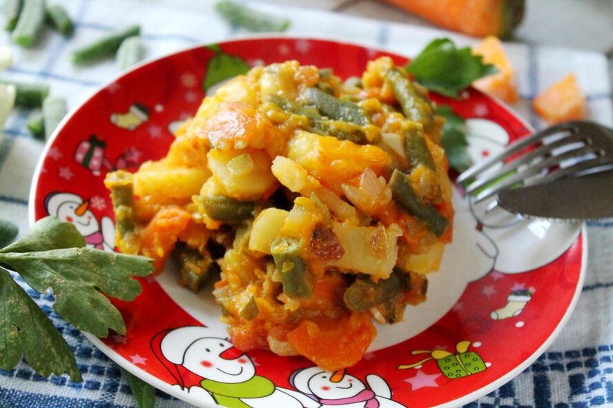 Рецепт овощного рагу с фасолью стручковой