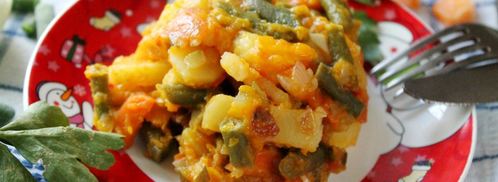 овощное рагу с фасолью стручковой. Шаг 6