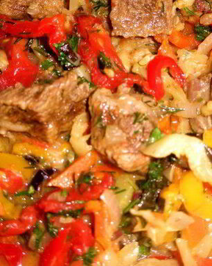 Овощное рагу с телятиной