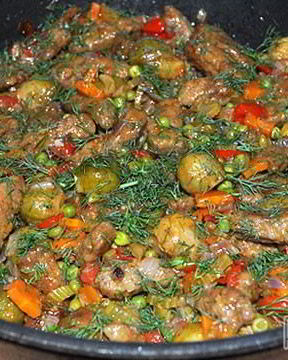 Рагу из печени с овощами