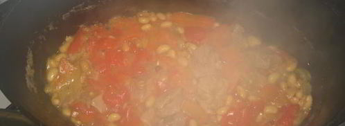 рагу с соевыми бобами в чугунке. Шаг 13