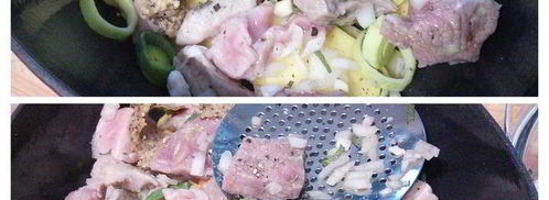 слоеное рагу из мяса и овощей под хлебной корочкой. Шаг 4