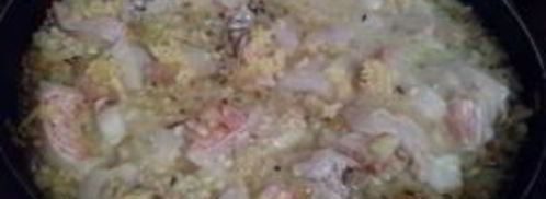 насыщенное ризотто с морским окунем и сливками. Шаг 4