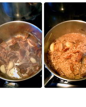 Ризотто из перловой крупы с белыми грибами