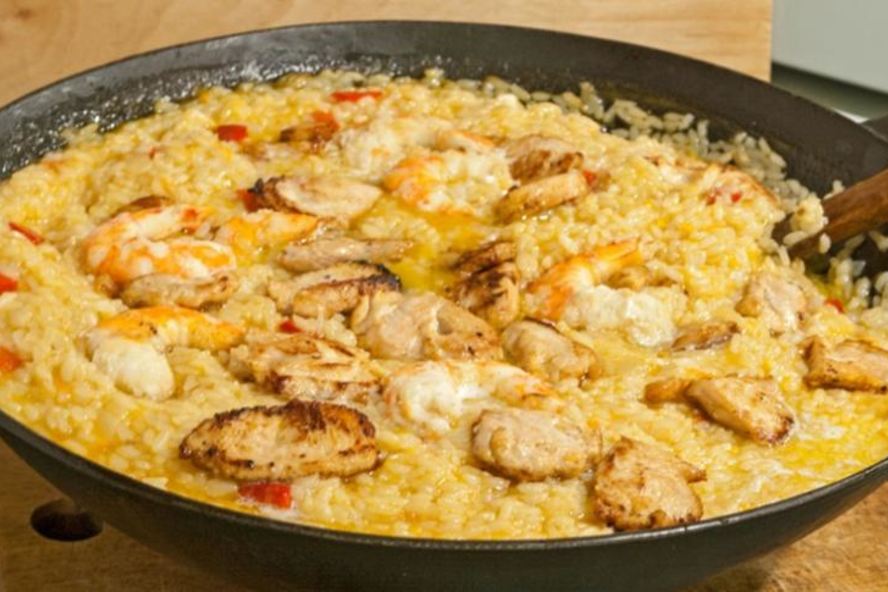 Рецепт ризотто с индейкой и креветками