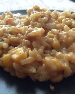 Ризотто с красным вином и кукурузой