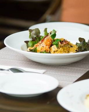 Ризотто с креветками и гребешками