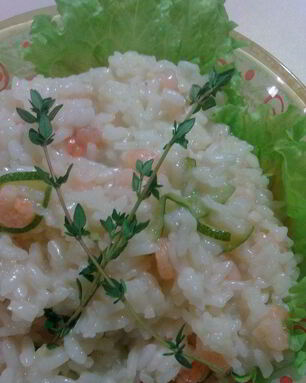 Ризотто с креветками и цукини