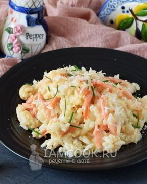 Ризотто с креветками в сливочном соусе