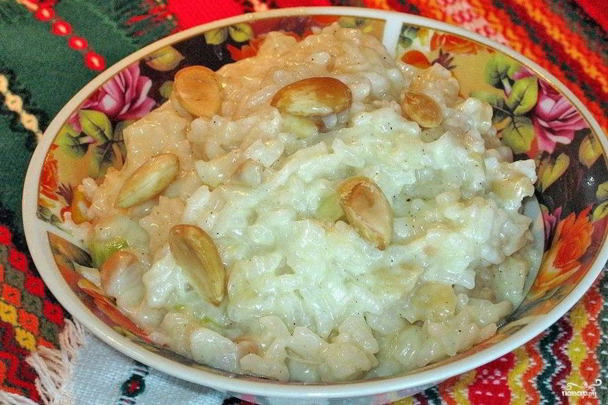 Рецепт ризотто с миндалем