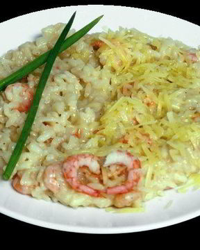 Ризотто с шампанским и тигровыми креветками