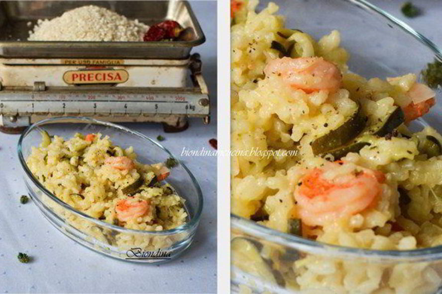 Рецепт ризотто с цукини и креветками