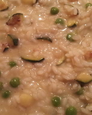 Ризотто с цукини и зеленым горошком