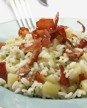 Ризотто я с яблоками и беконом