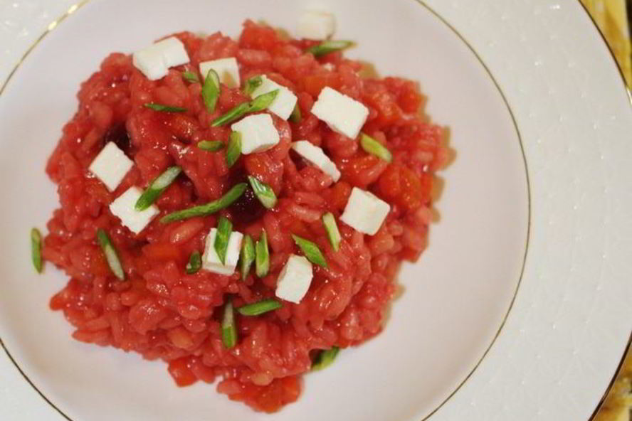 Рецепт свекольного ризотто с морковью и бататом