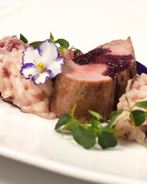 Телятина с вишневым ризотто