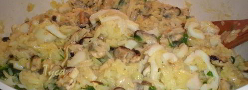 желтое ризотто с морепродуктами. Шаг 15