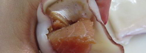 кальмар, фаршированный лососем. Шаг 4