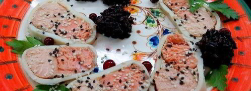 кальмар, фаршированный лососем. Шаг 7