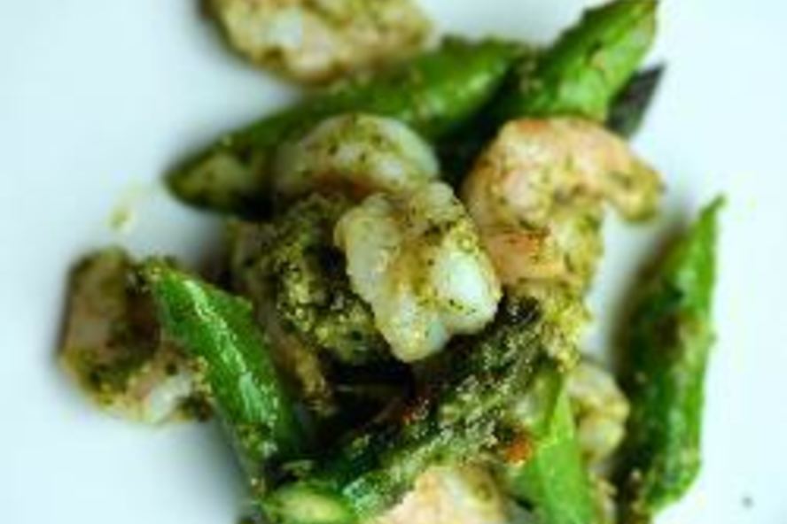 Рецепт креветок со спаржей