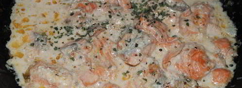 лосось фламбе в сливочно-горчичном соусе. Шаг 4