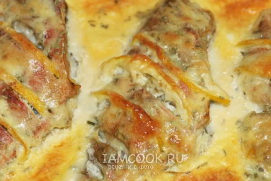 Рецепт морского окуня в сырном соусе