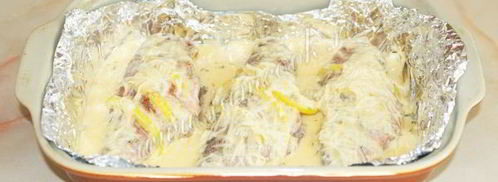 морской окунь в сырном соусе. Шаг 5