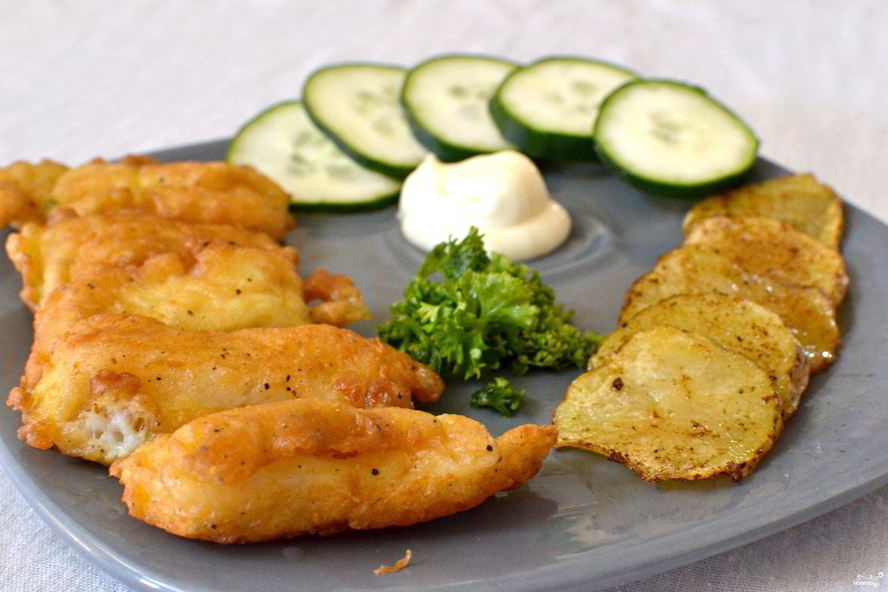 Рецепт рыбы и чипсы