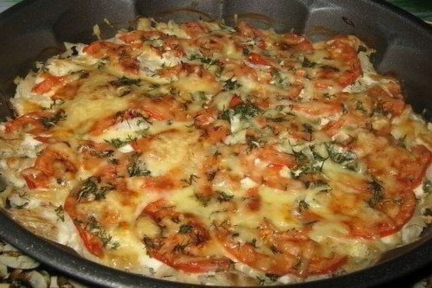 Рецепт рыбы с помидорами под сыром в духовке