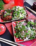 Запеченная скумбрия с японской лапшой