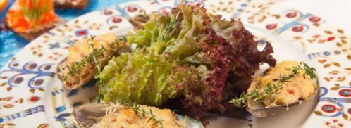 запеченные мидии в сливочном соусе. Шаг 5