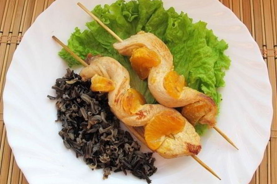 Рецепт куриных шашлычков с мандаринами