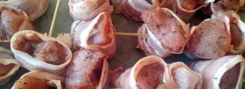 шашлычки из индейки с базиликом и беконом. Шаг 2