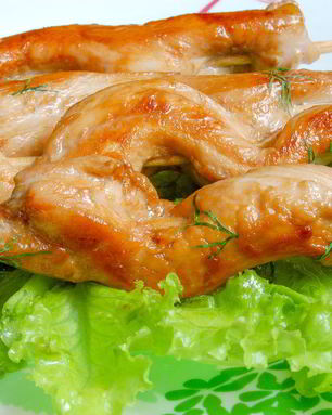 Шашлычки из куриной грудки в соевом соусе