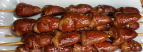 шашлычки из куриных сердечек на шпажках в духовке. Шаг 4