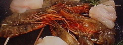 шашлык — ассорти из морепродуктов с салатом из грейпфрута. Шаг 8